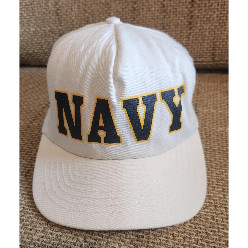 vintage NAVY Midshipmen‎ snapback hat cap White screenprint BEAT ARMY